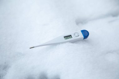 Kışın kar termometresi. Kış