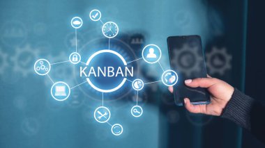 Kanban konsepti. İş için. Süreç yönetimi