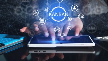 Kanban konsepti. İş için. Süreç yönetimi