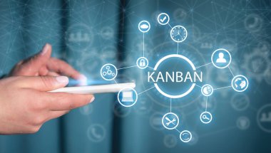 Kanban konsepti. İş için. Süreç yönetimi