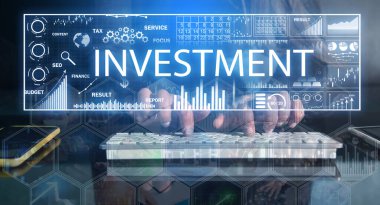 Grafik ve çizelge içeren yatırım kavramı. İş için. Finans