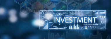 Grafik ve çizelge içeren yatırım kavramı. İş için. Finans