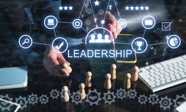 Liderlik kavramı. Takım çalışması. İş için. Lider
