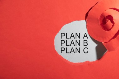 A planı. B planı. C planı. İş konsepti.