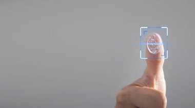 Parmak izi Biyometrik kimlik kavramı.