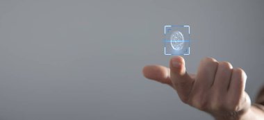 Parmak izi Biyometrik kimlik kavramı.