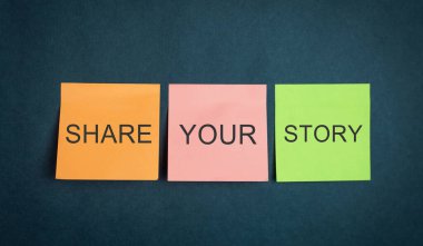 Hikayeni paylaş. İş konsepti