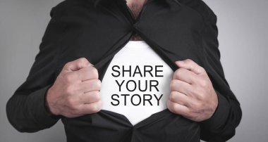 Hikayeni paylaş. İş konsepti