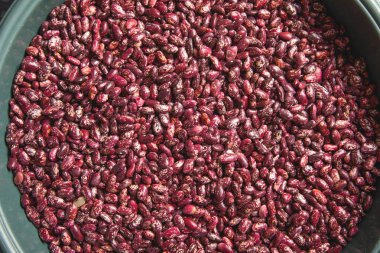 Kırmızı fasulyelerin yakın görüntüsü.