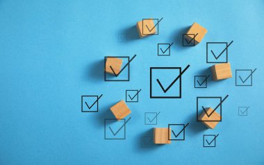 Hesap kutusu. İş seçimi konsepti. - Doğru. Onaylandı 