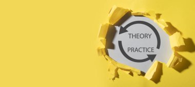 Teori ve Uygulama kavramı. İş konsepti