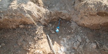 Yerdeki su boruları. Sanayi