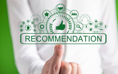 Tavsiye kavramı işte. İş için. Teknoloji. İnternet