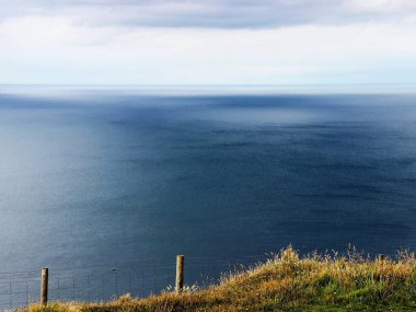 Arkasında bir göl olan güzel bir manzara.