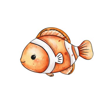 Canlı bir palyaço balığı, belirgin turuncu ve beyaz çizgilerini sergileyerek mercanlar arasında şakacı bir şekilde yüzer. Sualtı sahnesi güneş ışığıyla aydınlatılır..