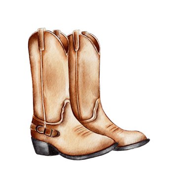 İki şık kovboy çizmesi, açık kahverengi kaplamalı ve ayrıntılı dikişli, country kıyafetleri için mükemmel ebedi bir batı tasarımı sergiliyor. Bu çizmeler engebeli cazibeyi ve klasik modayı simgeliyor..