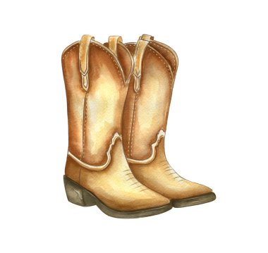 Detaylı kovboy çizmeleri dekoratif dikişli klasik bir kahverengi deri tasarımı sergiliyor. Ülke temalı ya da günlük kıyafetleri için mükemmel..