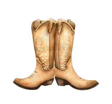 Detaylı kovboy çizmeleri dekoratif dikişli klasik bir kahverengi deri tasarımı sergiliyor. Ülke temalı ya da günlük kıyafetleri için mükemmel..