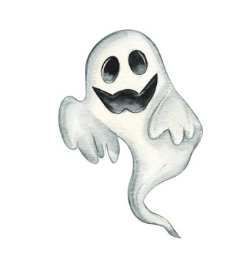 Çizgi film hayaleti abartılı bir sırıtış ve karanlık gözlerle ortaya çıkar, kaprisli bir şekilde süzülür. Pürüzsüz, gri vücudu klasik hayalet görüntülerine benziyor. Cadılar Bayramı teması için mükemmel..