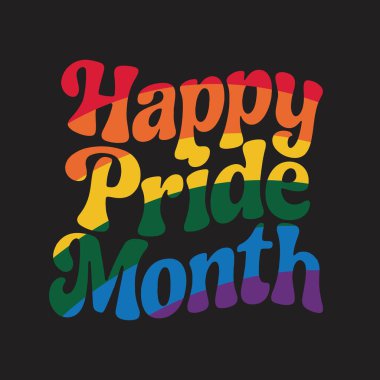 Mutlu gurur ayları. El yazısı harfleri. Pankart, poster. Vektör illüstrasyonu