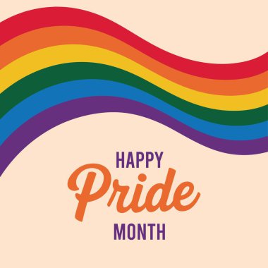 Mutlu gurur ayları. El yazısı harfleri. Pankart, poster. Vektör illüstrasyonu