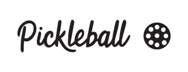 Pickleball için dinamik ve göz alıcı el yazısı yazı tipi. Logolar, reklamlar, tişört tasarımı, kazaklar, aksesuarlar, çıkartmalar vs. için uygun. Vektör illüstrasyonu