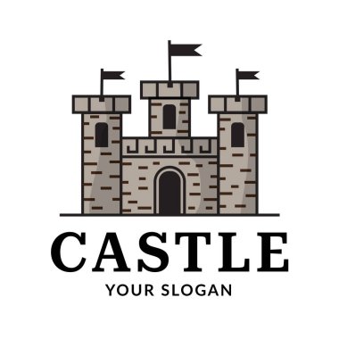 Kale rozeti, logo, beyaz arka planda izole edilmiş. Web tasarımı, yazdırma, sosyal medya