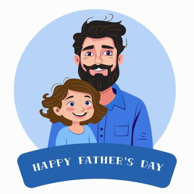 Babalar günü için bir el çizimi posteri. Mutlu baba ve oğul. Babalar günün kutlu olsun mesajı. Pankart, poster, baskı, tebrik kartı