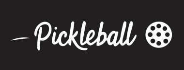 Pickleball için dinamik ve göz alıcı el yazısı yazı tipi. Logolar, reklamlar, tişört tasarımı, kazaklar, aksesuarlar, çıkartmalar vs. için uygun. Vektör illüstrasyonu