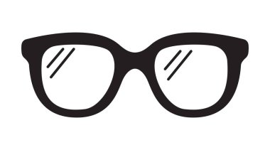 Elle çizilmiş gözlük simgesi. Web tasarımı, baskı, tekstil ve paketlemede kullanılabilir. Vektör illüstrasyonu.