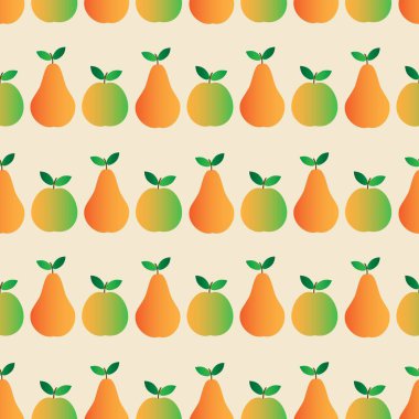 Kusursuz elma ve armut deseni. Çok renkli meyve. Web tasarımı, tekstil, yazdırma, paketleme