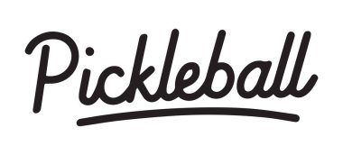 Pickleball için dinamik ve göz alıcı el yazısı yazı tipi. Logolar, reklamlar, tişört tasarımı, kazaklar, aksesuarlar, çıkartmalar vs. için uygun. Vektör illüstrasyonu