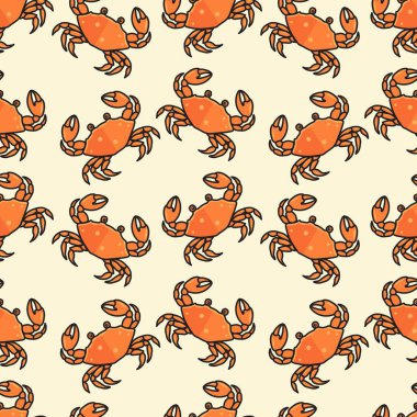 Kusursuz desen. Kumdaki deniz yengeçleri. Yaz tatili ve seyahat tasarım konsepti. Web tasarımı, yazdırma, duvar kağıdı, paketleme için kullanılabilir.