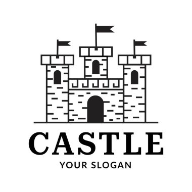 Kale rozeti, logo, beyaz arka planda izole edilmiş. Web tasarımı, yazdırma, sosyal medya