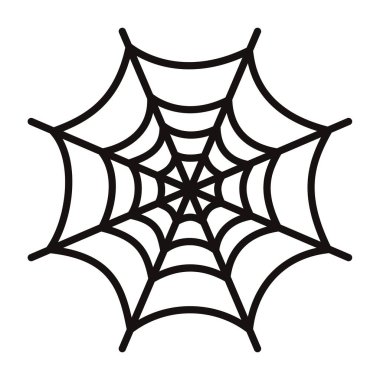 Doğrusal örümcek ağı simgesi. Cadılar Bayramı tatili. Vektör illüstrasyonu