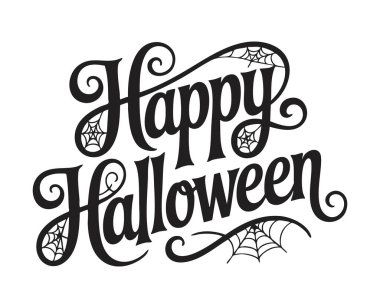 Mutlu Cadılar Bayramı, el yazısıyla yazılmış bir Banner. Vektör illüstrasyonu