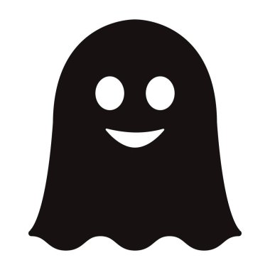 Şirin hayalet ikonu. Cadılar Bayramı tatili. Vektör illüstrasyonu.