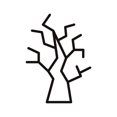 Doğrusal ağaç simgesi. Cadılar Bayramı tatili. Vektör illüstrasyonu.