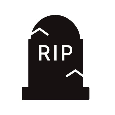 Mezar taşı ikonu. Cadılar Bayramı tatili. Vektör illüstrasyonu