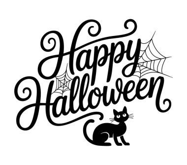 Balkabaklı şirin bir hayalet. Bir dizi Cadılar Bayramı konuşma metni. Vektör illüstrasyonu.