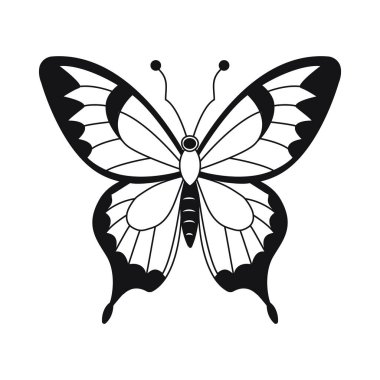 Kelebek kuyruklu çocuklar için boyama sayfası. Beyaz arkaplanda elle çizilmiş vektör çizimi. Çocuklar için web tasarımı, baskı ve boyama kitaplarında kullanılabilir..