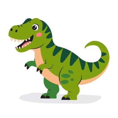 Şirin el yapımı Tyrannosaurus dinozoru. Vektör illüstrasyonu.