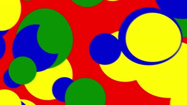 Soyut renkli balon arka planı, sarı mavi ve kırmızı daireler, parti davetiyeleri, tebrik kartları ve şenlik tasarımları için mükemmel..