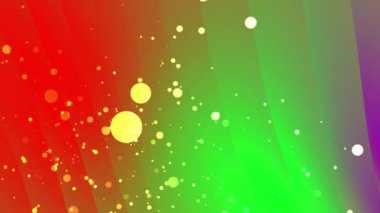 Canlı yeşil, kırmızı ve sarı soyut arkaplandaki gradyan parçacıkları. Dijital görüntüler, teknoloji kavramları, fütüristik tasarımlar, canlı sunumlar için mükemmel..