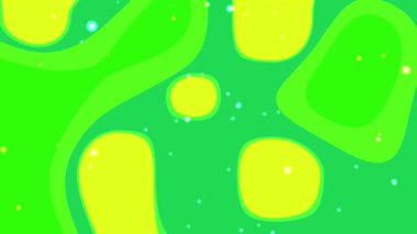 Canlı Organik Akışkan Şekiller Arkaplanı - Bilimkurgu ve Geleceksel Tasarım için Neon Yeşil ve Sarı Soyut Hareket Dokusu-