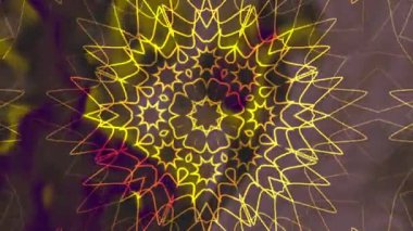 Mor ve sarı renkli ayrıntılı mandala deseni