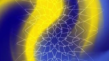 Beyaz çizgilerin yayılan bir yıldız patlaması deseni, mavi 'den sarı' ya geçiş yapan bir arkaplana karşı ayarlanmış. Tasarım modern bir hisle dinamik ve enerjik bir etki yaratıyor..