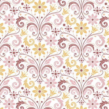 Dijital baskılar ve tekstil tasarımı için botanik çizimleri olan lüks çiçeksiz desen