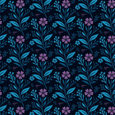 Botanik motifleri ve kusursuz moda baskıları için zarif dokuları olan tropikal kır çiçeği desenleri duvar kâğıdı ve kumaş tasarımları.