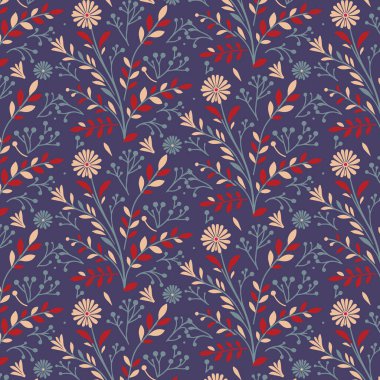 Moda baskıları, tekstil duvar kâğıtları ve ambalaj tasarımları için tropikal motifleri olan bitkisel dikişsiz çiçek desenleri.